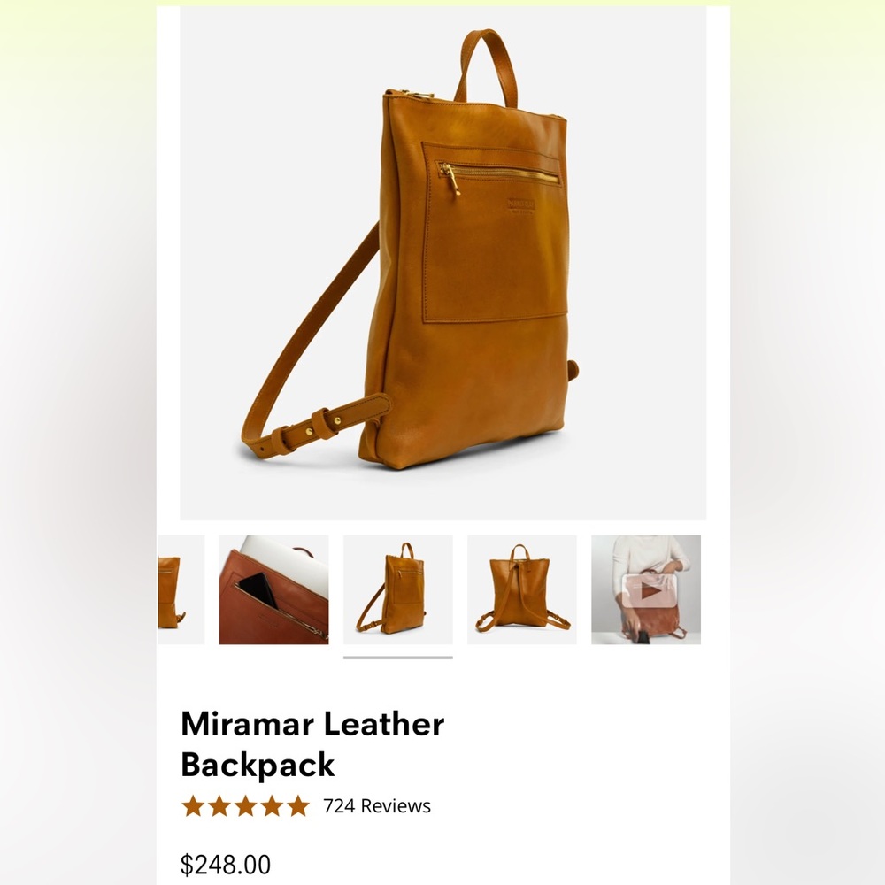 Parker Clay handmade In Ethiopia leather Backpack.
